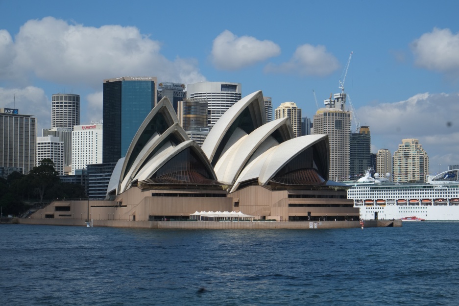 The Sydney Opera House as seen from the Manly ferry