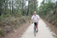 David Arnault coasting along the rail trail