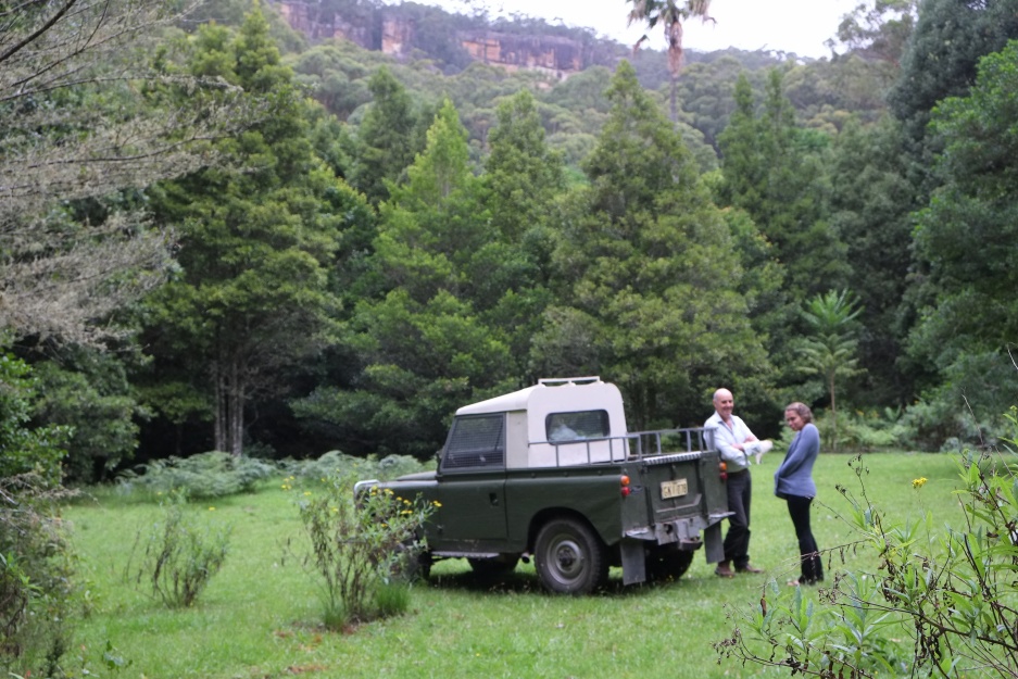 David and Gabby beside the Land Rover that took us partway up the mountain
