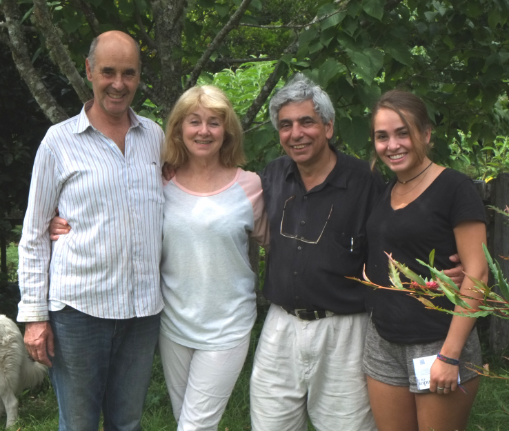 David, Rose, Steve, and Gabby outside the house