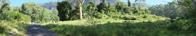Some panoramic views of the cliffs surrounding the land from the laneway near the garden, below the main house