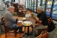 Cam and Steve chatting over supper.